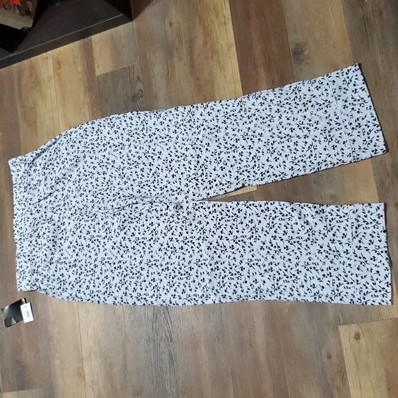 Ganni eco friendly light wide leg pocketed periwinkle floral pants - Picture 11 of 11